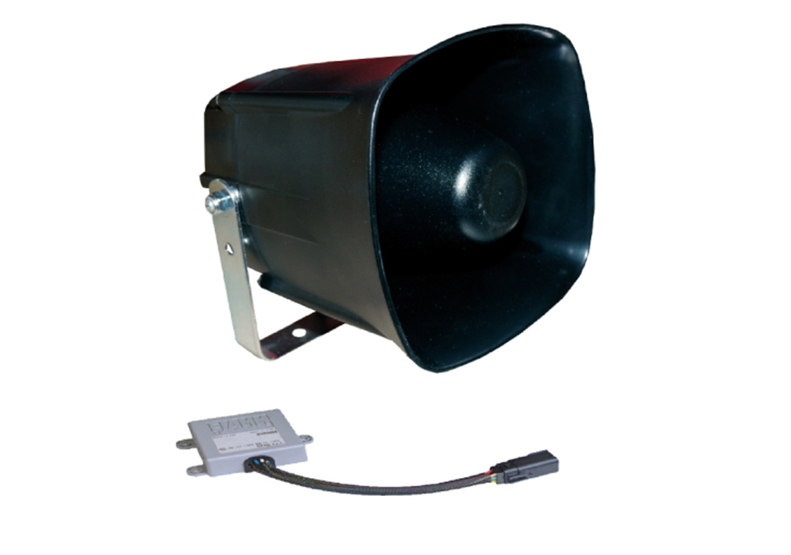 Priority warning siren and loud speaker